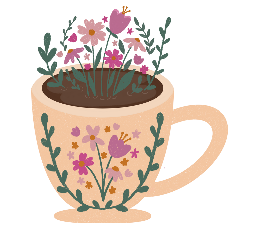 Taza Florecida - Sticker - 3"
