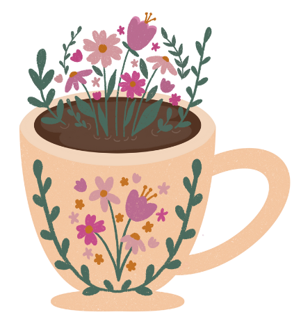Taza Florecida - Sticker -1.5"