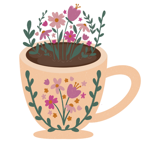 Taza Florecida - Sticker - 3"